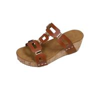 Womens Thong Sliders Platform Sliders For Women Slip On Mid Wedge Slides Open Toe Backless Slides Retro Style T Strap Slider Slip On Cut Out Strap Slider Lightweight Outdoor Slide