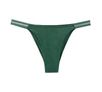 Women's Thongs Mid Rise G-String Tanga Bikini Panties Ice Silk Knickers Underwear (XL,Green)