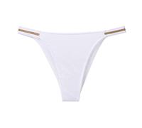 Women's Thongs Mid Rise G-String Tanga Bikini Panties Ice Silk Knickers Underwear (XL,White)