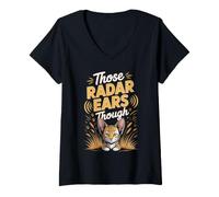 Women's Those Radar Ears Though Serval Wild Cat V-Neck T-Shirt