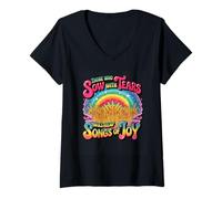 Womens Those Who Sow with Tears Will Reap Songs of Joy V-Neck T-Shirt