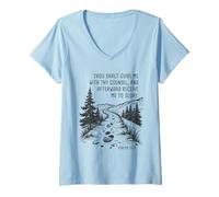 Womens Thou Shalt Guide Me - Psalms 73:24 Camping Faith V-Neck T-Shirt
