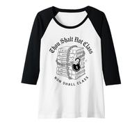Womens Thou Shalt Not Class Non Shall Class Chained Books Art Raglan Baseball Tee