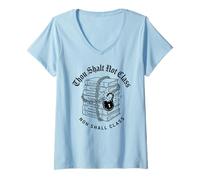 Women's Thou Shalt Not Class Non Shall Class Chained Books Art V-Neck T-Shirt