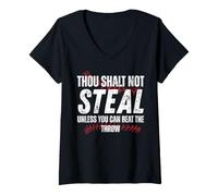 Women's Thou Shalt Not Steal Unless You Can Beat The Throw V-Neck T-Shirt