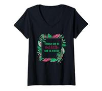 Women's Though She Be But Little She is Fierce V-Neck T-Shirt