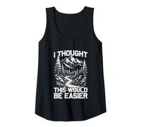 Womens Thought This Would be Easier Mountaineer Funny Hiking Hiker Tank Top