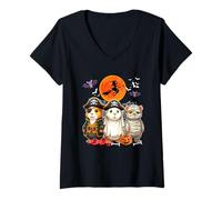 Womens Three Funny Guinea Pigs Costume Pirate Boo Mummy Halloween V-Neck T-Shirt
