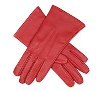 Women's Three-Point Cashmere-Lined Leather Gloves - BERRY / 7.5