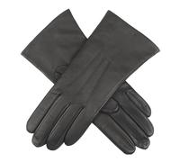 Women's Three-Point Cashmere-Lined Leather Gloves - CHARCOAL / 7.5