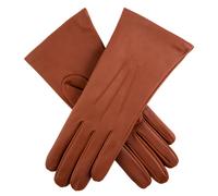 Women's Three-Point Cashmere-Lined Leather Gloves - COGNAC / 8