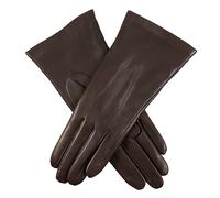 Women's Three-Point Cashmere-Lined Leather Gloves - MOCCA / 6