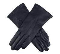 Women's Three-Point Cashmere-Lined Leather Gloves - NAVY / 7