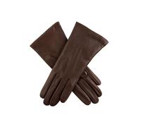 Women's Three-Point Cashmere-Lined Shorter-Finger Leather Gloves - Mocca / 7