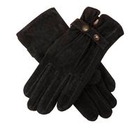 Dents Women's Warm Lined Casual Pigsuede Glove Black Medium
