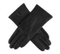 Women's Three-Point Leather Gloves - BLACK / 6.5