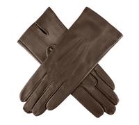 Women's Three-Point Leather Gloves - MOCCA / 8