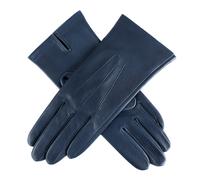 Women's Three-Point Leather Gloves - NAVY / 6.5