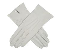 Women's Three-Point Leather Gloves - SILVER / 6.5