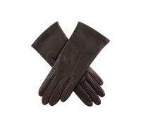 Women's Three-Point Silk-Lined Leather Gloves - MOCCA / 8