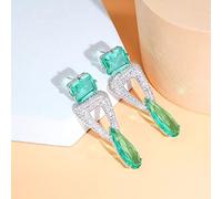 Women's three-time zirconium hanging pear earring, pink, is a New Year for friends.