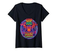Womens Three Wise Monkeys Design - Expand Your Mind Silence The Noise V-Neck T-Shirt