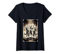 Women's Three Wolves at Dusk V-Neck T-Shirt