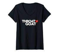 Womens Throat Goat with a heart V-Neck T-Shirt