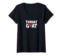 Womens Throat Goat with a heart V-Neck T-Shirt