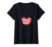 Womens Throat Goat with a heart V-Neck T-Shirt