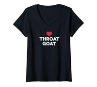 Womens Throat Goat with a heart V-Neck T-Shirt