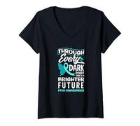 Womens Through Every Dark Past There is A Brighter Future PTSD V-Neck T-Shirt