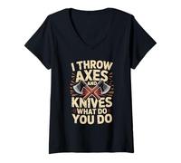 Women's Throw Axes and Knives What Do You Do V-Neck T-Shirt