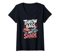 Womens Throw Bags Not Shade Cornhole Enthusiast V-Neck T-Shirt