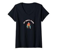 Womens Throwing Pottery on The Wheel Makes Me Happy, Funny V-Neck T-Shirt