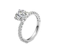Womens Thumb Ring, Married Ring with 1ct Round Shape Moissanite 14K White Gold Size X 1/2