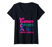 Women's Thyroid Cancer Cancer Pick The Wrong Princess Thyroidectomy V-Neck T-Shirt