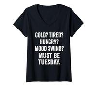 Womens Thyroid Symptoms Humor Tee Hypothyroidism Daily Life Top V-Neck T-Shirt