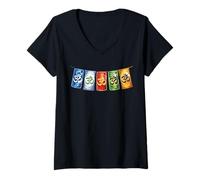Womens Tibetan prayer flags garland with OM symbol 1 - Fan Fun V-Neck T-Shirt