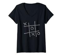 Womens Tic Tac Toe / Noughts and Crosses Gamers V-Neck T-Shirt