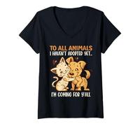 Womens Tierheim TO ALL ANIMALS I HAVENT ADOPTED YET Animal doping V-Neck T-Shirt
