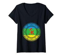 Women's Tifinagh Amazigh Berber Alphabet V-Neck T-Shirt