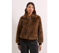 Womens Tiger Faux Fur Bomber Jacket Animal S