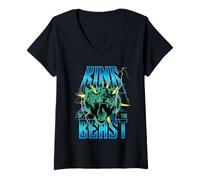 Womens Tiger King of The Beast Power Unleashed V-Neck T-Shirt