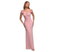 Women's tight dress Goddiva Bardot Maxi Rose 44