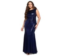 Women's tight dress Goddiva Chiffon & Sequin Bardot Bleu 54