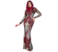 Women's tight dress Goddiva Modesty Contrast Sequin Rouge 36