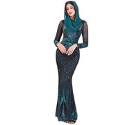 Women's tight dress Goddiva Modesty Starburst Sequin Vert 38