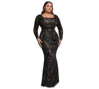 Women's tight dress Goddiva Sequin Square Noir 50 Tall