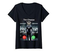 Womens Tim Cheese is Calling V-Neck T-Shirt